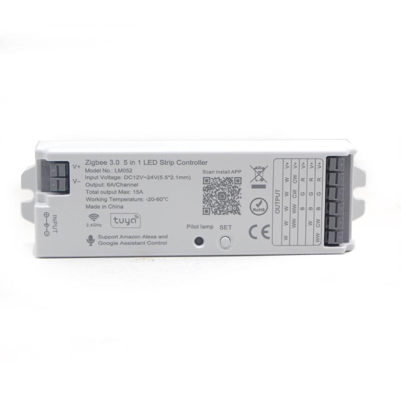 LM052 Zigbee 3.0 2.4G smart Dual white/RGB/RGBW/RGBCCT 5 in 1 LED Strip Controller CCT Single color Light tape Dimmer 12V 24V