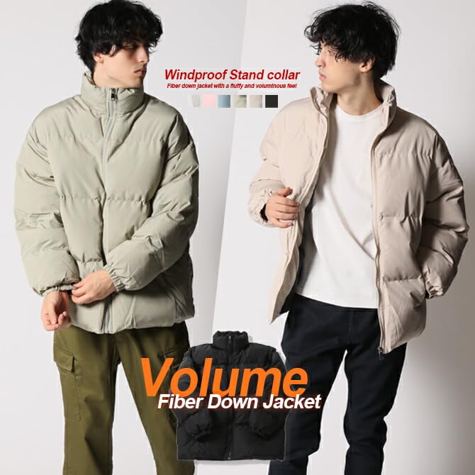 Arcade Oversized Eco Down Jacket for Men and Volume High Stand Padded Size Black Women, Neck, Collar, Jacket, Outerwear, M,