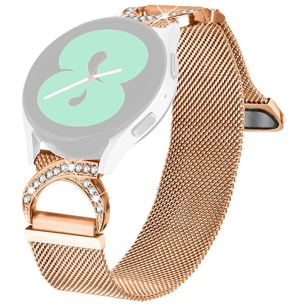 Watch Band for Garmin vivoactive 5/GarminActive 5 Milanese Metal Strap Rhinestone Decor