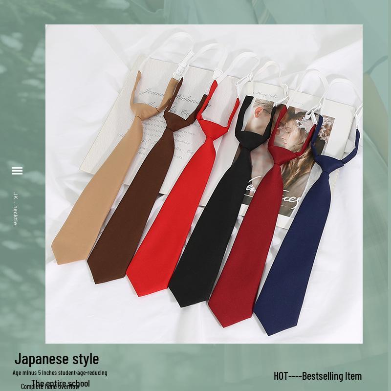 JKDK No-Tie Academy Style Fashion Tie for Female Students