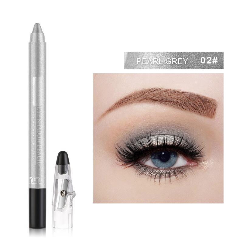 Smoky Dark Green Eyeshadow Pencil Stick 12 Colors Metallic Glitter Eye Shadow Highlighter Pen Makeup Tool Waterproof Pearlescent