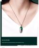 Jade Angel S925 Sterling Silver Chalcedony Cat's Eye Ethnic Retro Pendant Necklace