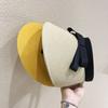 Fine cellulose empty top hat bow casual women's headband topless spring and summer sunshade sun protection duck tongue straw hat