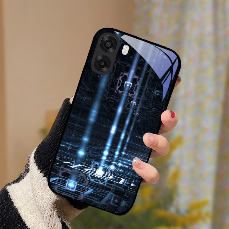Per OPPO A6x Custodia in Vetro Protezione Fotocamera Vetro Temperato Custodia per Telefono Per Oppo A6X 4G 5G Cover Posteriore Lusso PC Rigido Antiurto Capa