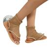 2024 Spring/Summer Women's Plus Size Rhinestone Mesh Toe-Post Sandals