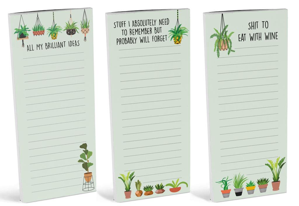 Inkdotpot Pack of 3 Magnetic Fridge To-Do List Notepads- Magnetic Memo Pads For Refrigerator- (50 Sheets