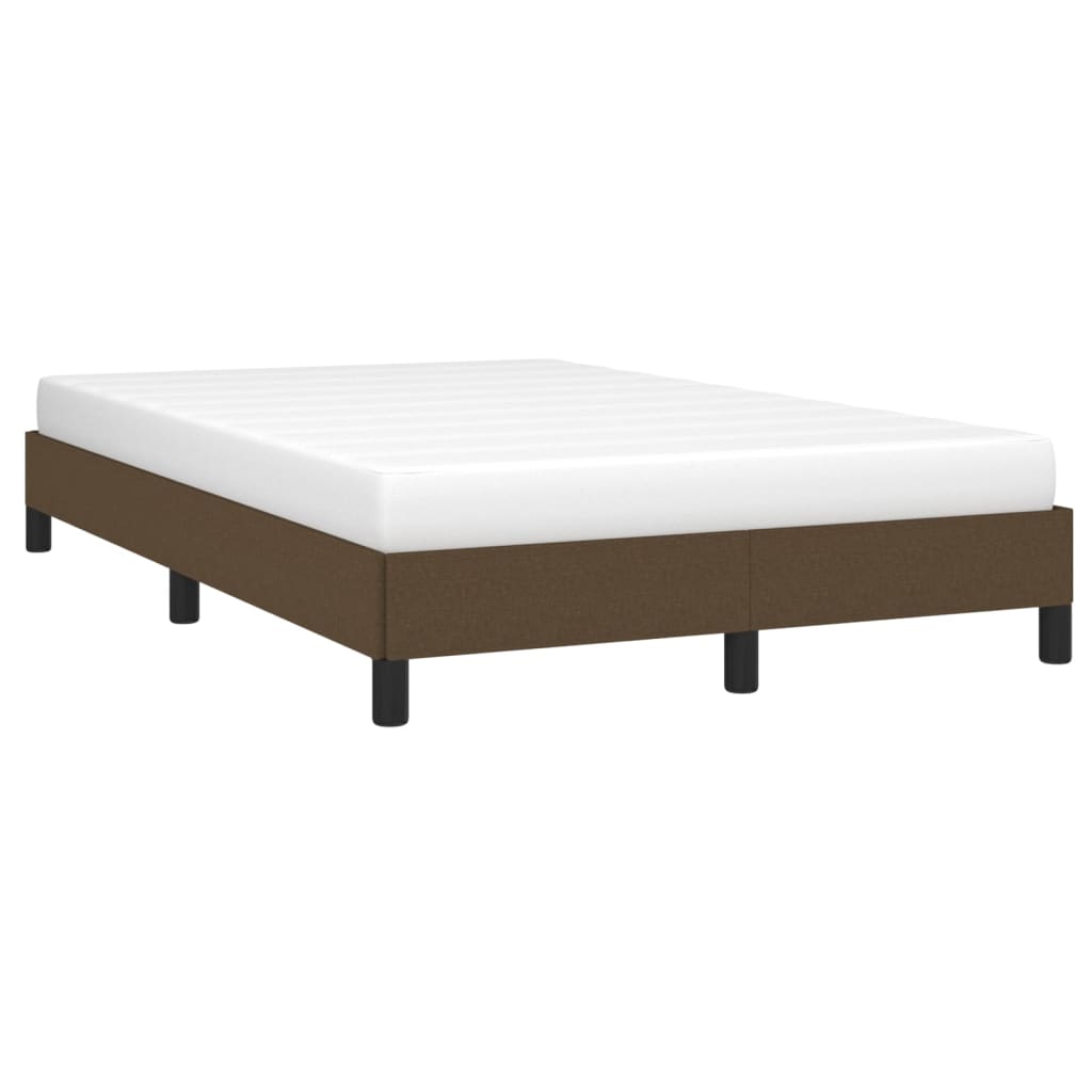 Vidaxl Bed Frame Without Mattress, Dark Brown, 120X200 Cm, With Fabric