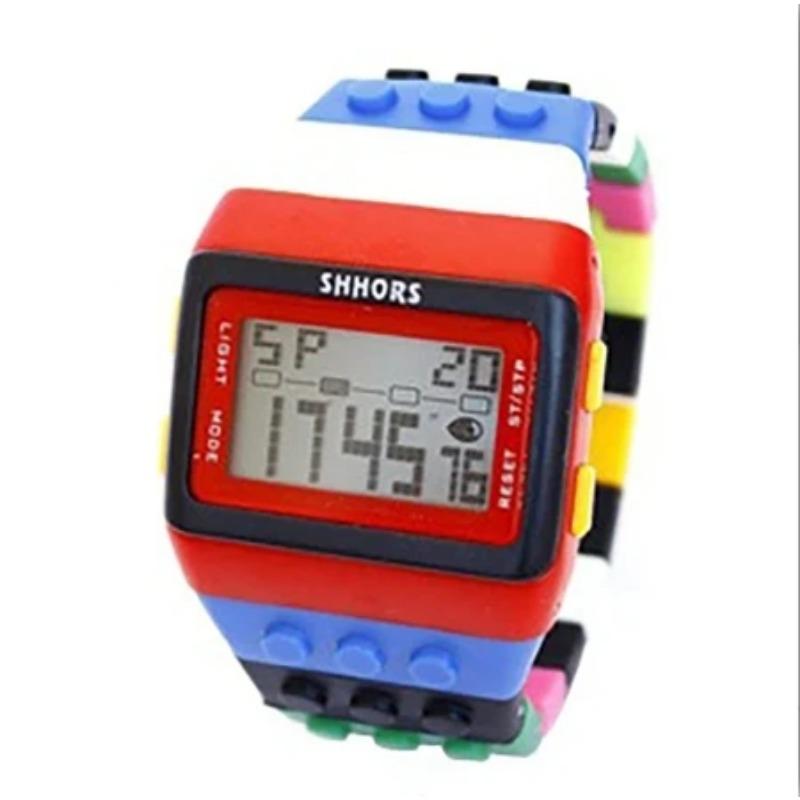 

Мужские и женские часы Модные радужные часы-конструктор Студенческие наручные часы Многофункциональные светодиодные Водонепроницаемые электронные спортивные часы