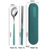 Set di Posate in Acciaio Inossidabile 304: Forchetta, Cucchiaio, Bacchette con Scatola a Strisce Verticali per Viaggio, Campeggio, Uso Studentesco