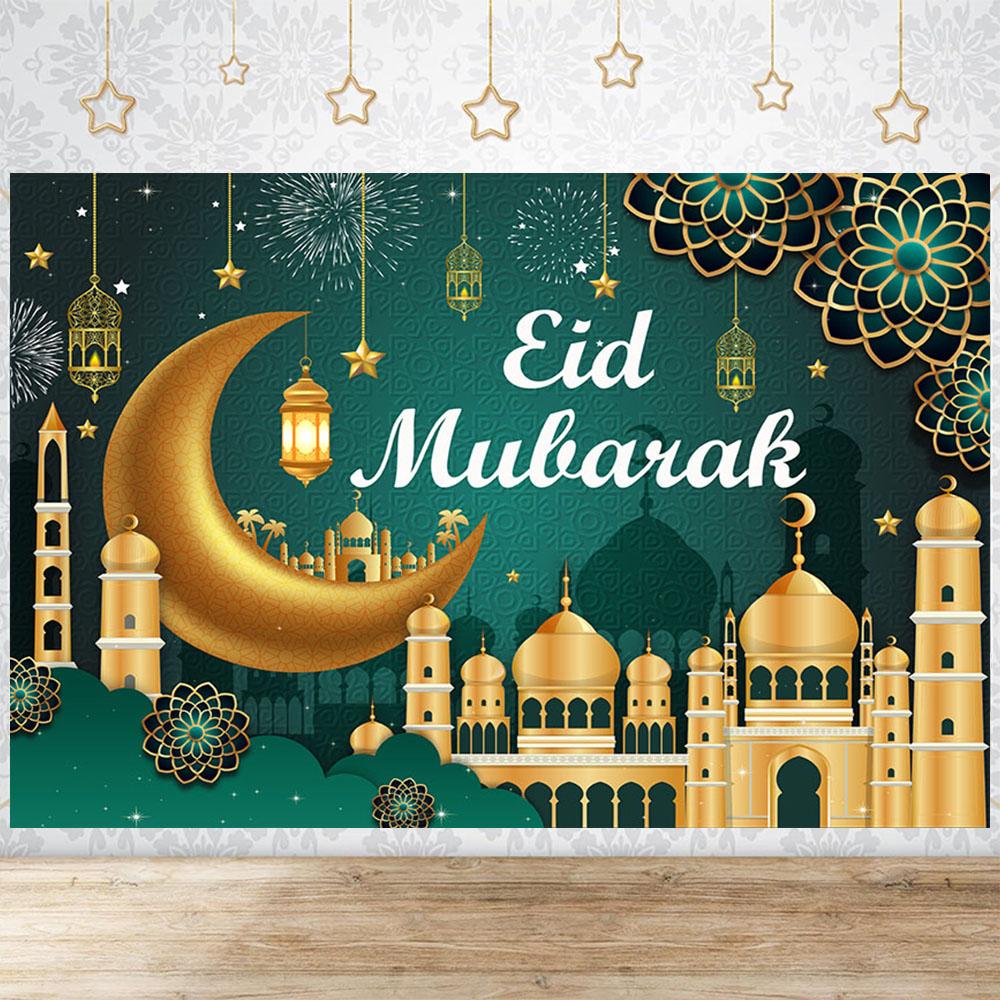 Eid Party Thema Traditioneller Hintergrund Ramadan Mubarak Dekorationen für Zuhause Islamisch Muslimisch Kareem Eid Al Adha Requisite Geschenk Poster