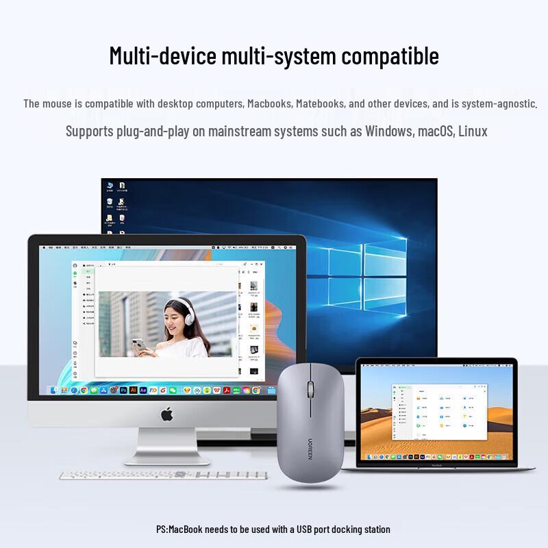 UGREEN USB 2.4G Wireless Silent Office Mouse