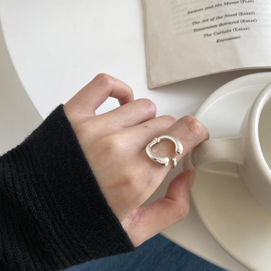 Ring Irregular C-type Niche Personality Design Sense Index Finger Ring, Light Luxury Temperament Fashion Ring Woman