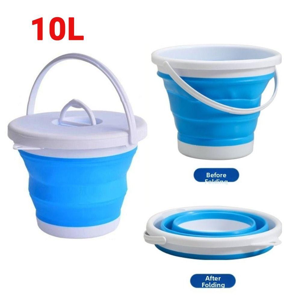 Space Saving Foot Soaking Bucket 10L Collapsible Wash Basin Car Wash Buckets  Songkran Festival