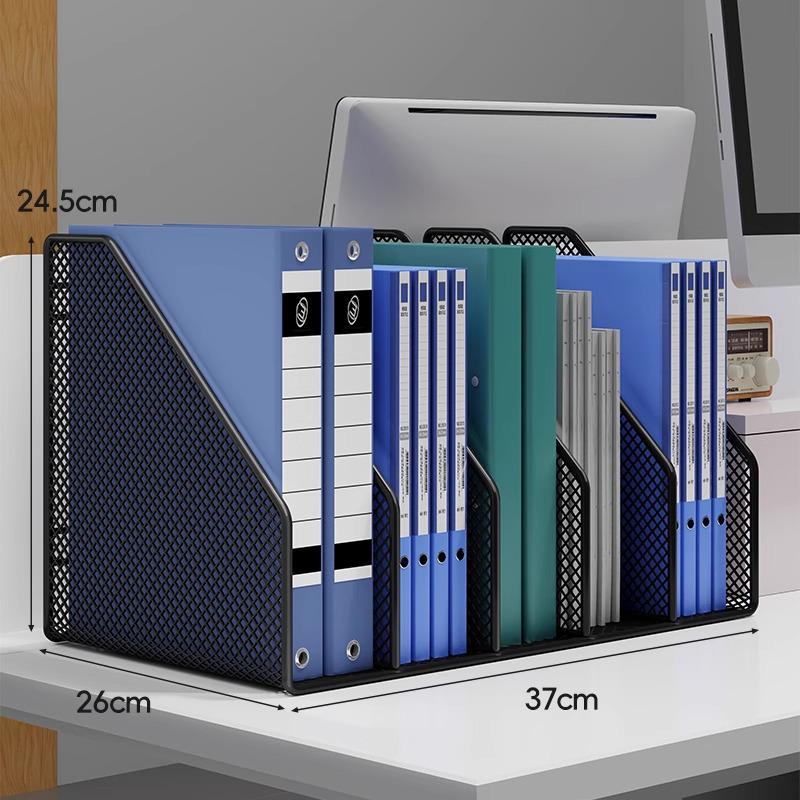 Office Desk Organizer: Metal File Storage Rack and Folder Box for Efficient Document Collection