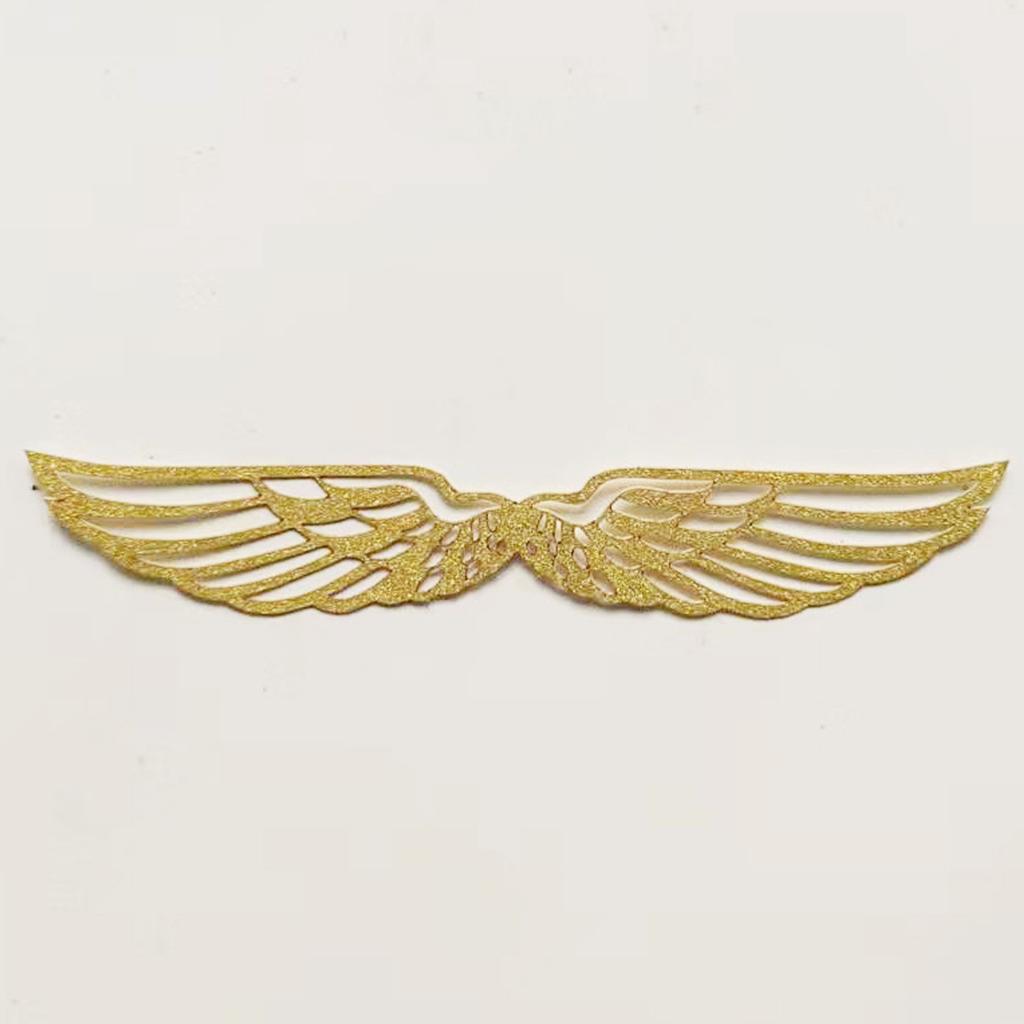 50pcs Golden Glitter Wings Chocolate Toppers with Packaging Snitch Wing Designs for Wizard Party Decorations Perfect for Cake Topper Decorations