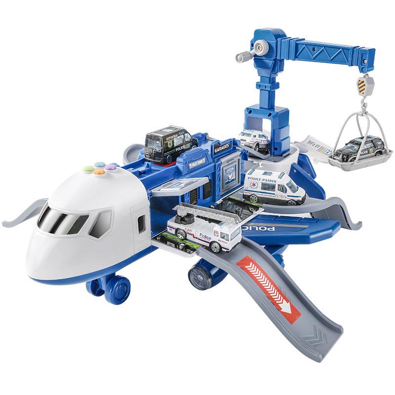 Children's Inertial Airplane Catapult Track with Golden Car and Music for Early Education