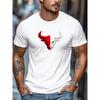 Europäische Größen Herren Kurzarm-T-Shirt mit Stierkopf-Design für alle Jahreszeiten