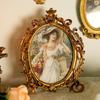 Gold Vintage Picture Frame European Antique Style Home Office Decor Desk Photo Frame for Wall Mounting Tabletop Wedding Display