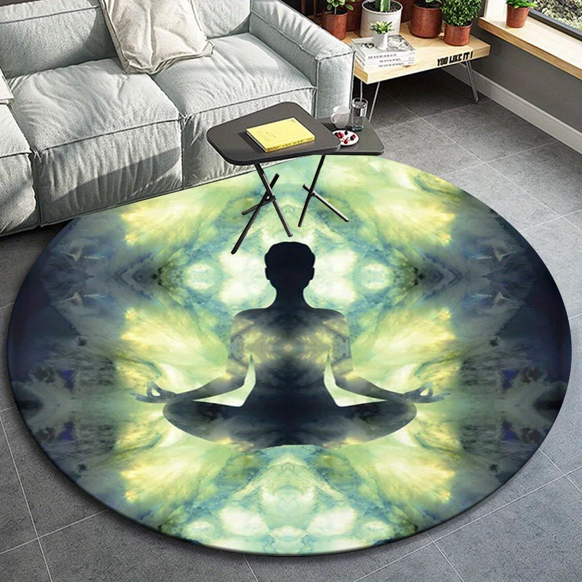 

1pc Quiet Meditation Pattern Round Floor Mat, Non-slip for Living Room Bedroom Chair Carpets Home Decor Gifts, Home Decor Room Decor Outdoor 80cm by 80cm