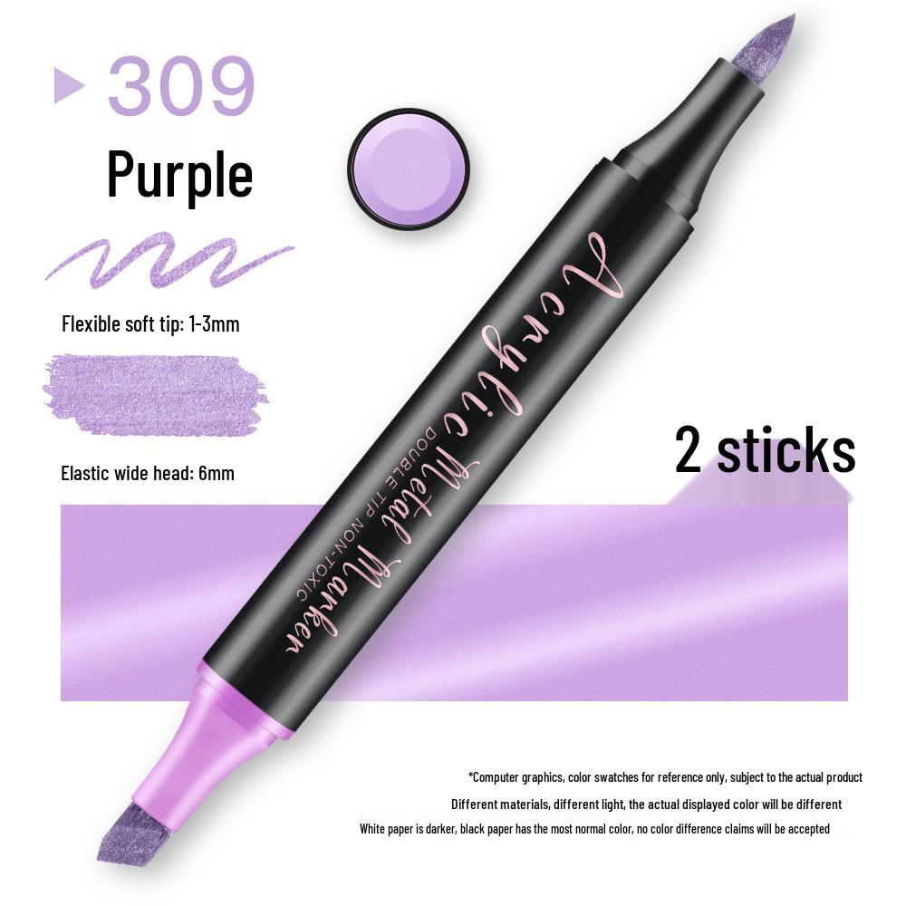 Glitter Acrylic Dualtip Metallic Brush Pens Waterproof Quickdry And Nonfading