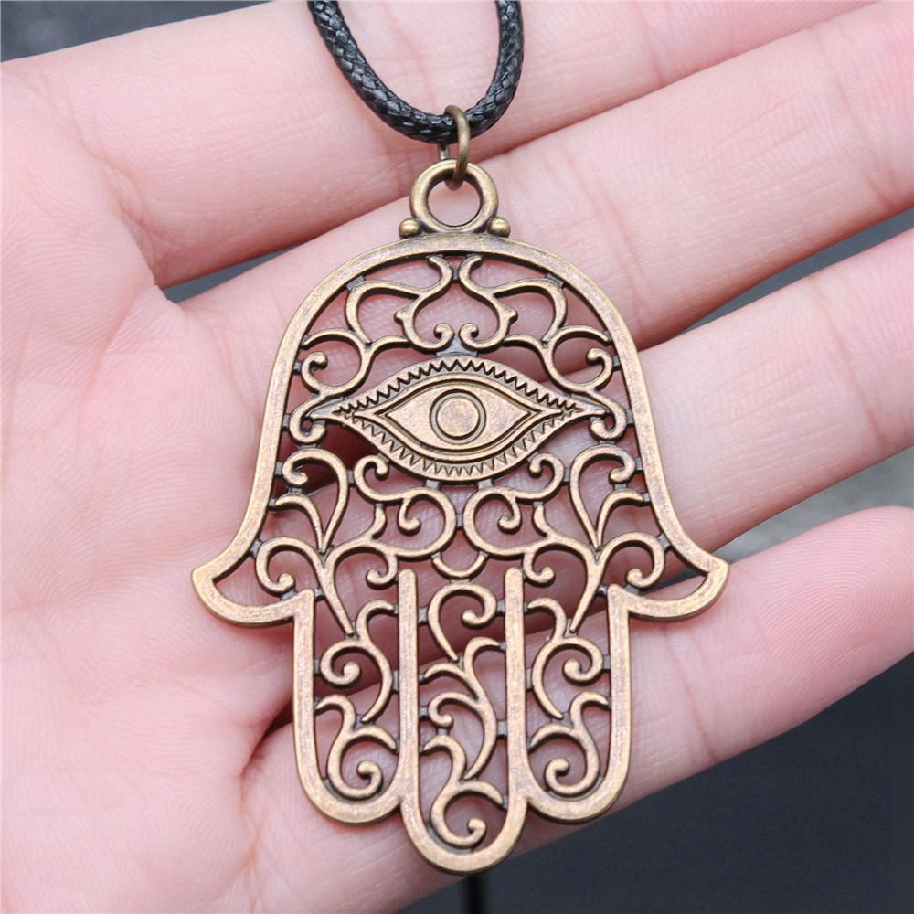 45cm Necklace Leather Chain Big Eye Of Horus Minimalist Jewelry Components QN029