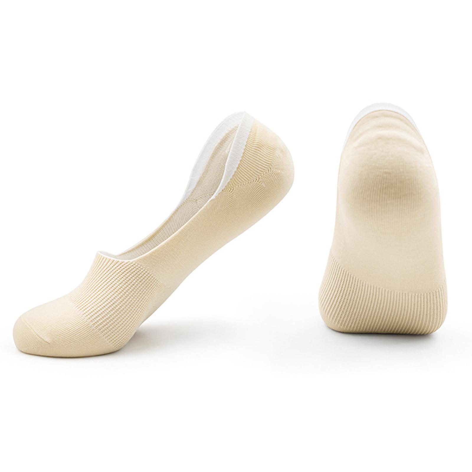 

Unisex Low Cut Mesh Ankle Socks Thin Shallow Liner Socks with Silicone Grip for Breathable Comfort Everyday Wear 35 бежевый