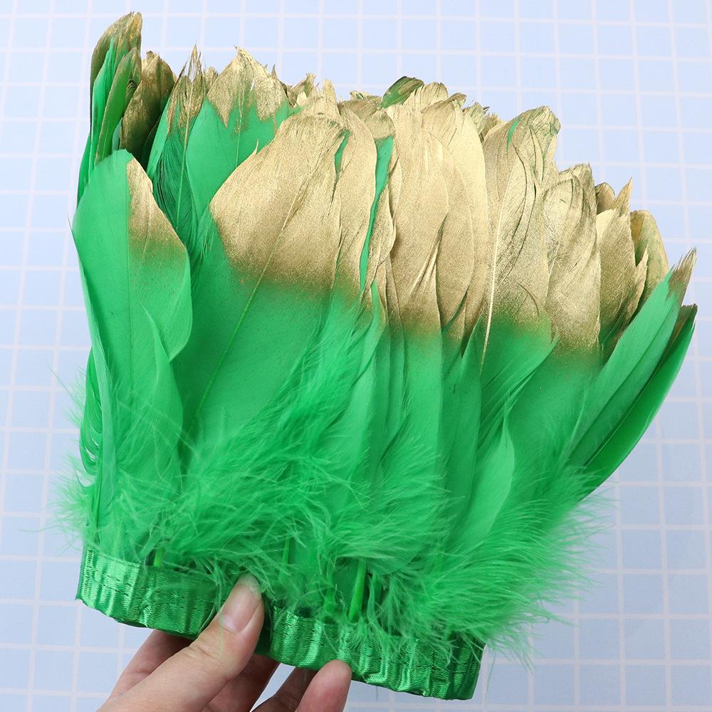 1 Meter Soaked Goose Feather Decorative Ribbon Natural Swan Feather Decorative Wedding Dress Feather Dyeing 15-20Cm