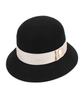 Yunibeosyeolkemiseuteuli Ivory Line Wool Black Cloche Hat