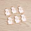 10pcs Enamel Rabbit Charms for Jewelry Making Alloy DIY Charms Pendants Necklaces Earrings Accessories Easter Handmade Crafting
