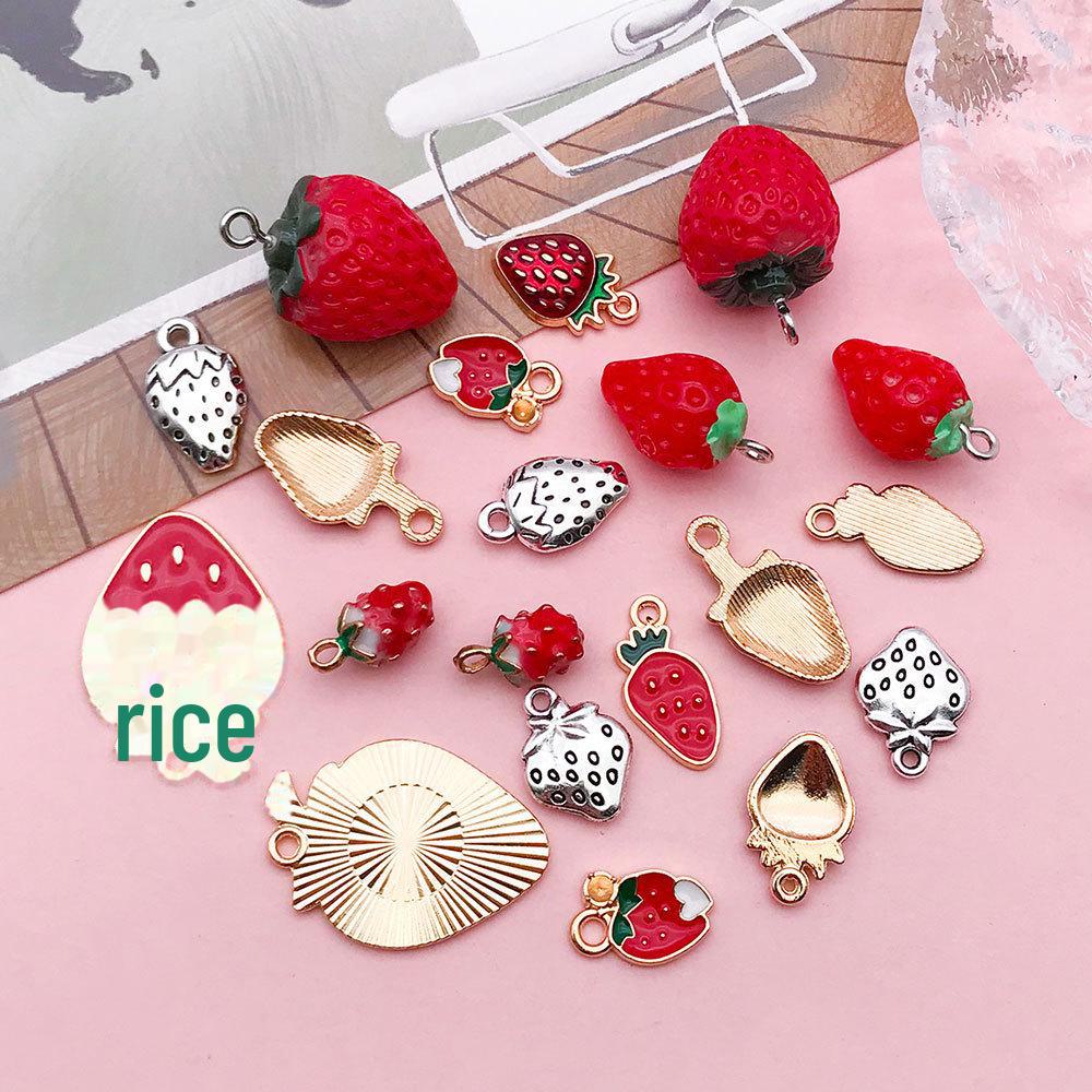 Strawberry Fruit DIY Korean Jewelry: Cute 3D Mini Pendant for Bracelets