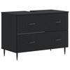 2 Piece Bathroom Cabinet Set HAARLEM Black Wood Material