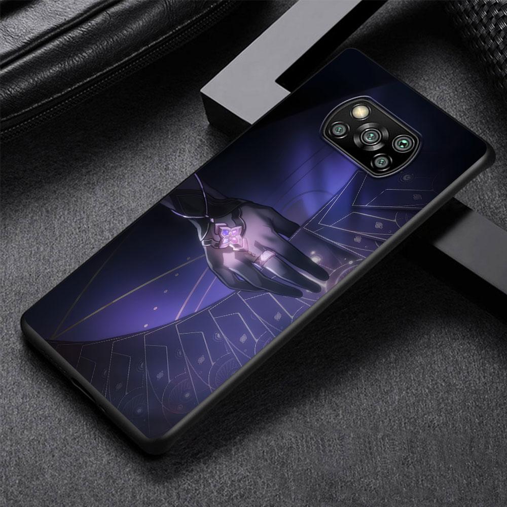 Black Swan Honkai Star Rail Dan Heng Case for Xiaomi Poco M5s X3 NFC X5 F3 M4 M3 Pro Black Silicone Soft Phone Cover Coque