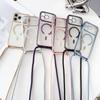 For iPhone 17 Pro Case Compatible with MagSafe Electroplating TPU Phone Cover with Long Lanyard