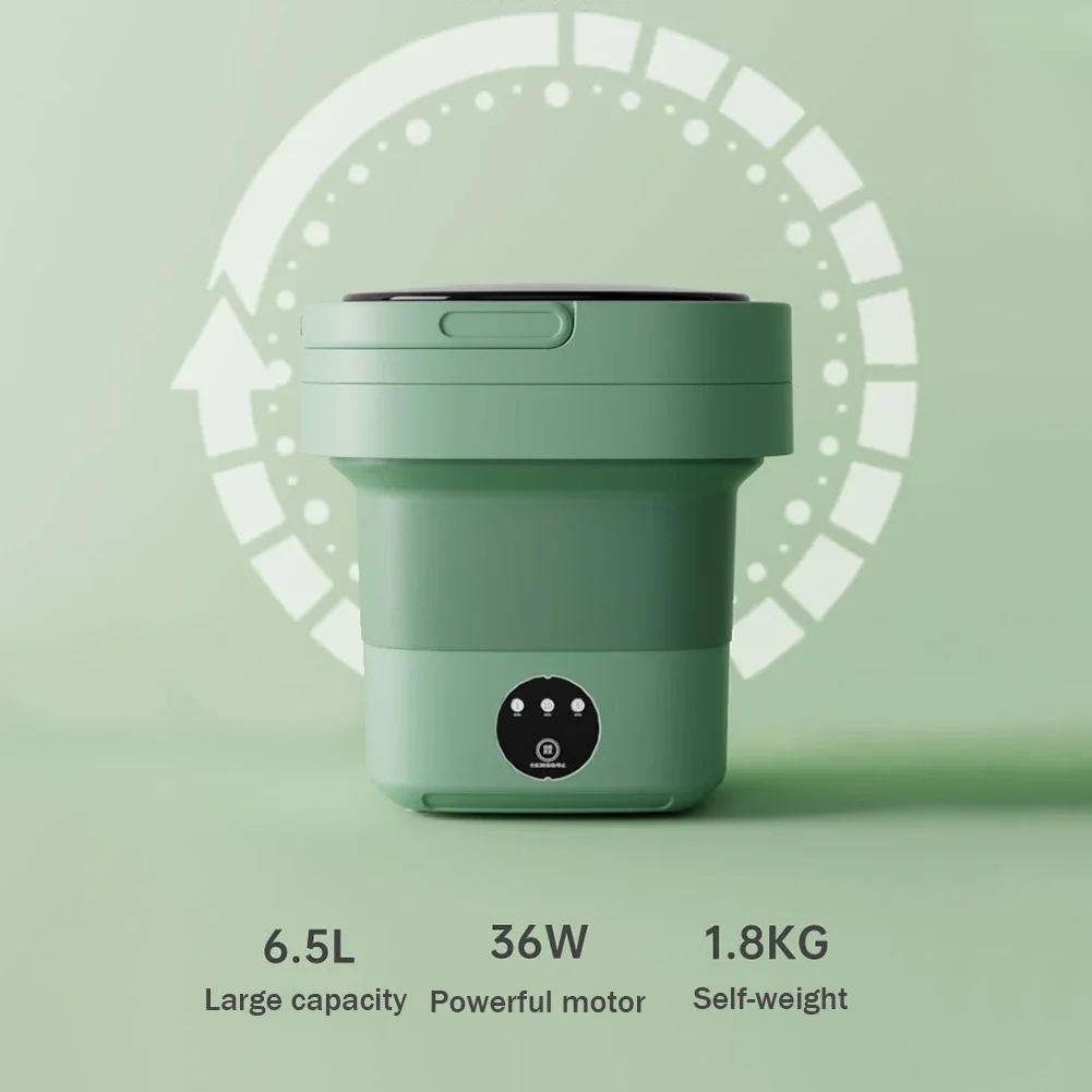 6.5L Small Folding Washing Machine Student Dormitory Underwear Folding Laundry Mini Sock Washing Machine Portable Washing Bucket