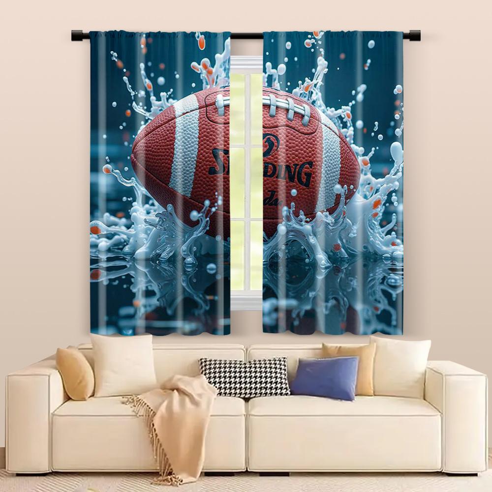 2 Stück Filtervorhänge (Ausgenommen sind Stangen, die ohne Batterien nicht beweglich sind.) Kunst RugbyHintergrundgeeignet für die Verwendung in Schlafzimmern und