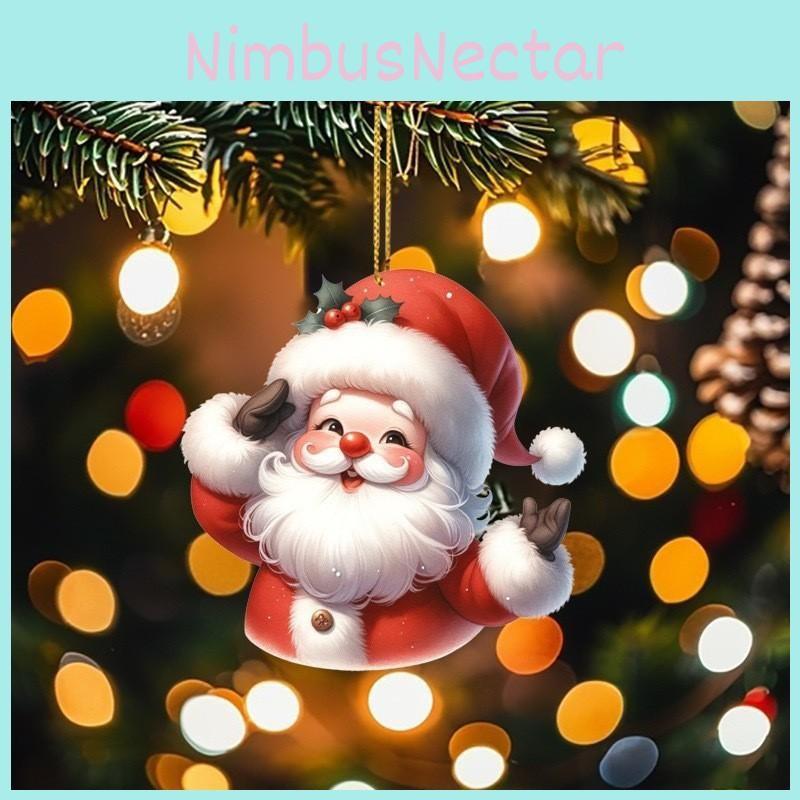 Acrylic Car Cartoon Ornament With Santa Claus Design For Decoration Vehicle