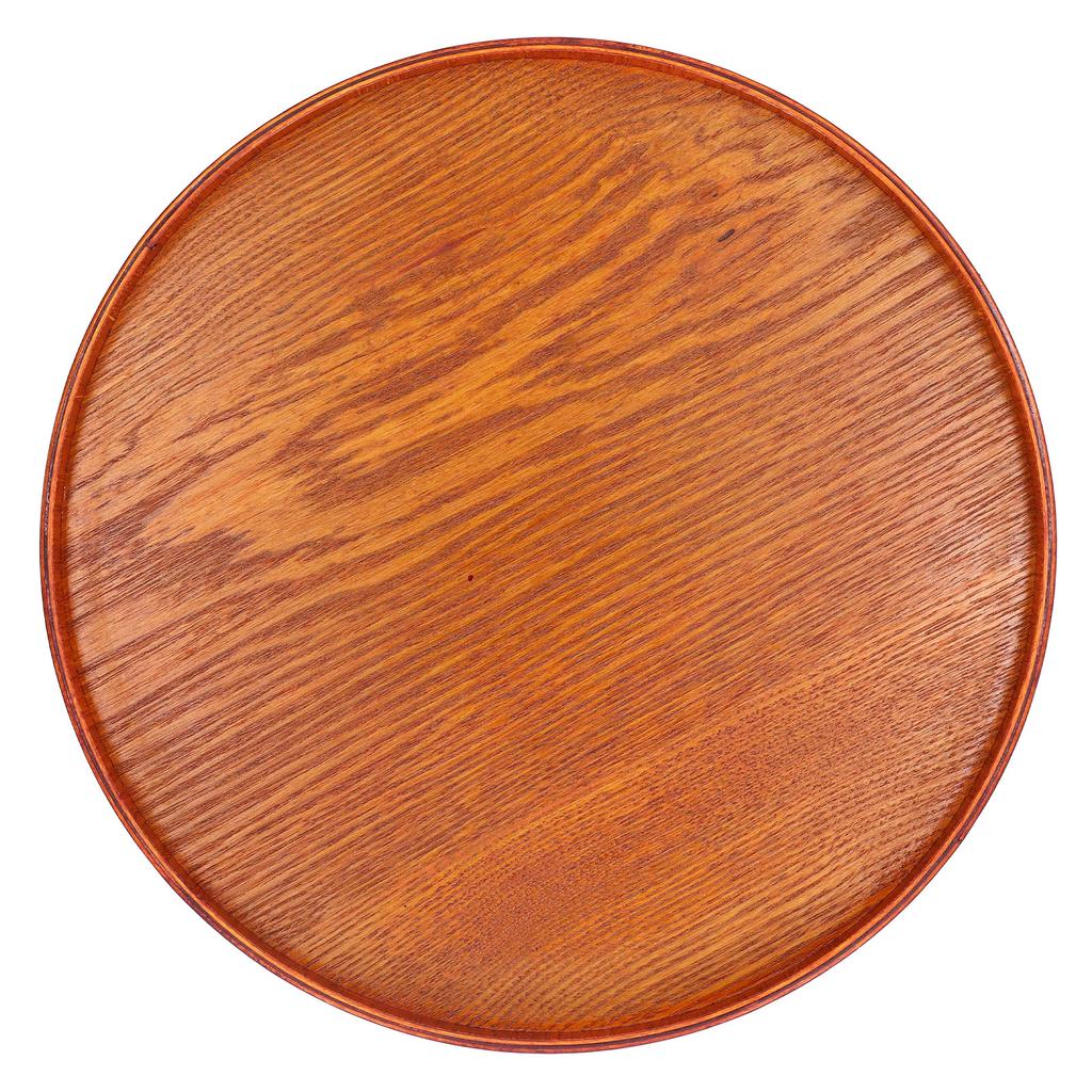 Wood Serving Tray Round Durable Simple Elegant Style Wide Application Glossy Surface Stable