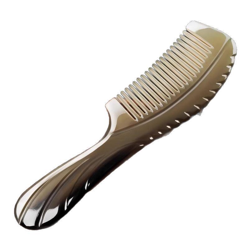 Strapazierfähiger Großer Ochsensehnenkamm für Friseure - Dickes Gummi, Langes Haar, Lockiger Pony, Meridianmassage
