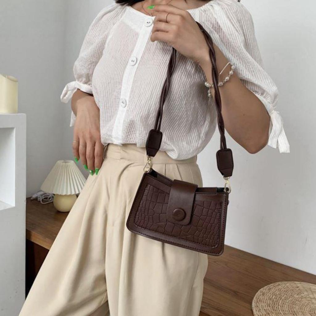 Shoulder Bags for Women PU Leather Underarm Bag Retro Embossed Purse Shopping Handbag Clutch Sling Phone Pouch