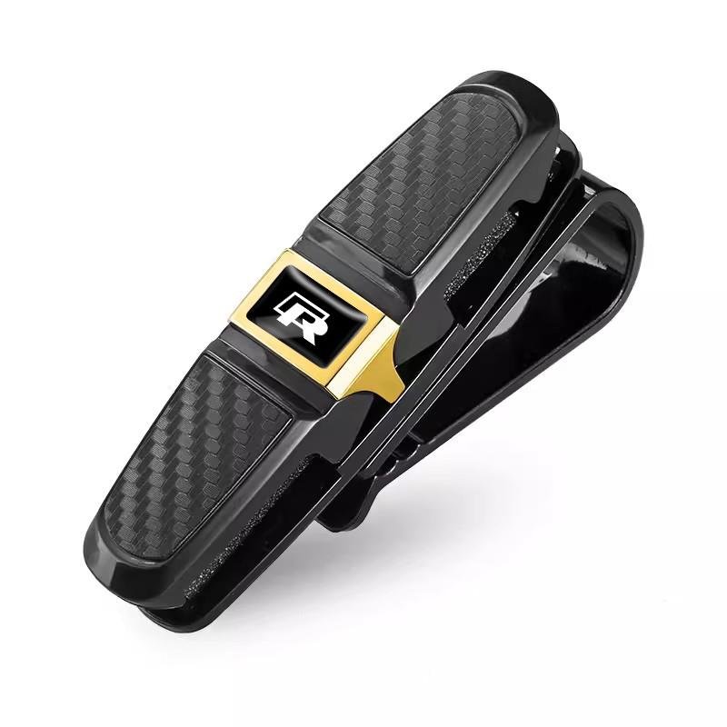 Lijk1 ABS Car Glasses Clip Card Holder Ticket Clamp Auto Accessories For VW Golf Polo GTI Scirocco ID.3 Passat Tiguan CC Jetta Touareg