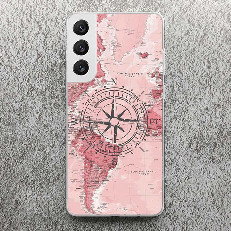 World Map Travel Plans Print Soft Case for Samsung Galaxy S25 S24 S23 S22 Ultra S21 Plus S20 FE Phone Shell S10 + Pattern Cover