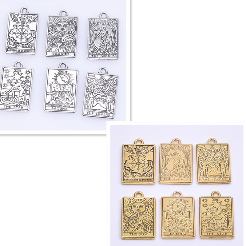 12Pcslot Metal Tarot Charm Mix Accessories Sun Moon Star Pendant Charms For Jewelry Making Supplies Wholesale Items Diy Earring