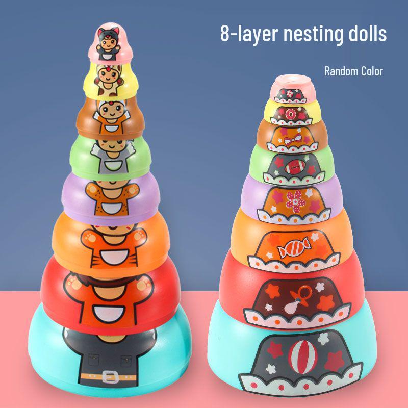 Rainbow Stacking Nesting Dolls for Toddlers | Educational Baby Toy Rings | Gift for Ages 1-2