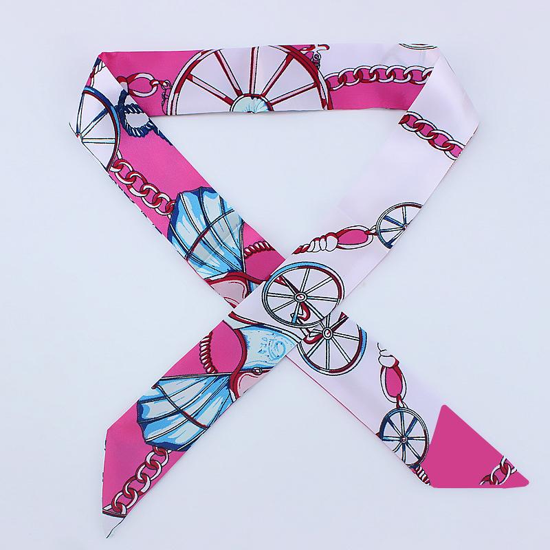 New Fashion Retro Pinrt Bag Luxury Designer Womens Silk Scarf Headwear Long Skinny Tie Scarves Ribbon Accessories Summer