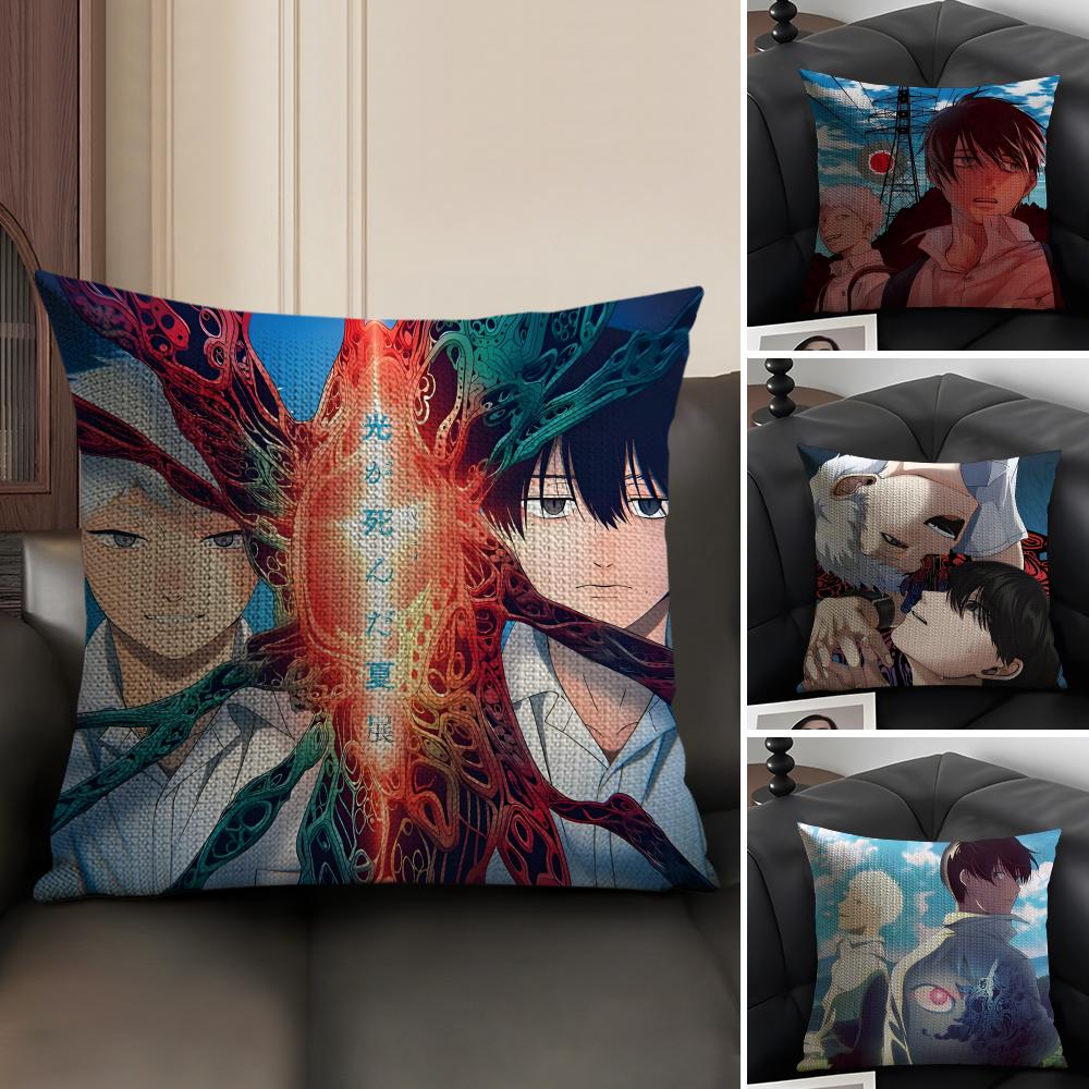 SommerR Hikaru starb Kissenbezug Natürliches Leinen Bio-Stoff Beidseitiger Druck Sofa Heimdekoration Geschenk Kissenhülle