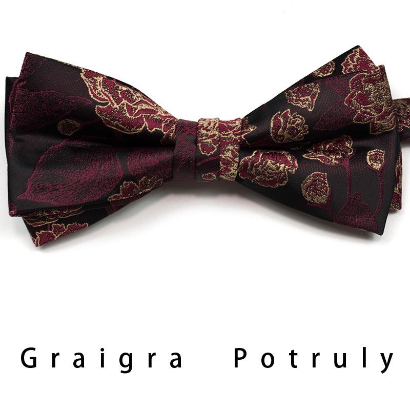 Men'S Formal Business Tie 8Cm Trend Ethnic Style Guochao Chinese Style Bow Tie Pocket Towel Set Retro Coffee
