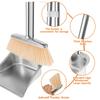 Stainless Steel Broom Dustpan Set Plastic Upright Broom Dustpans with Long Handle Heavy Duty Dustpan Broom Combo Set Portable