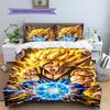 Goku Patterned Pillowcase & Duvet Cover Set Anime Inspired Bedding for Bedroom Nice Gift for Enthusiasts.-TING
