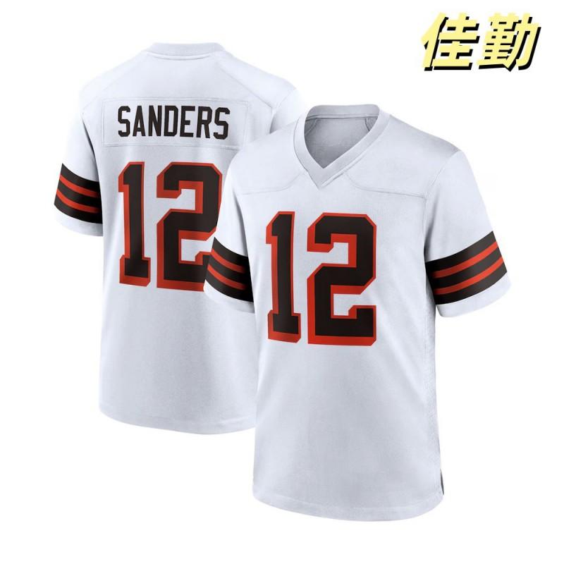 Cleveland Browns 12 Sanders 95 Garrett Football Jersey Mens Womens Sports Uniform