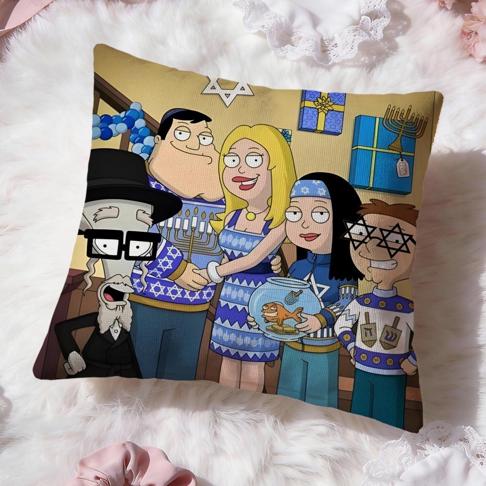 Capa de Almofada Anime A-American DadS Conforto Premium Capa de Almofada Reversível - Design Dois em Um para Qualquer Quarto e Interior de Carro